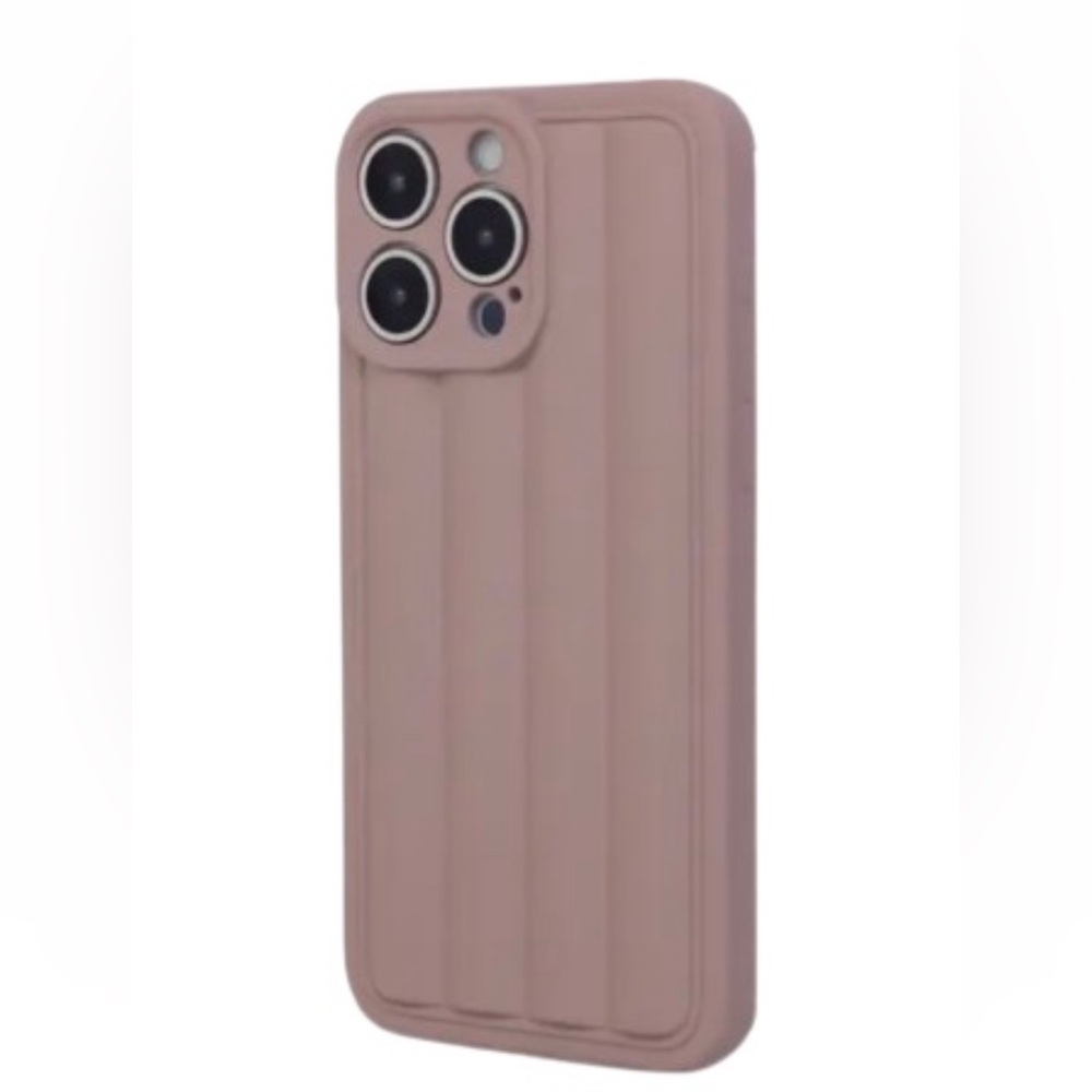 Auramma Roman stripes Iphone 14 Pro Max Case in Dusty Rose sleek features style